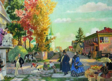  Mikhailovich Canvas - autumn festivities 1922 Boris Mikhailovich Kustodiev
